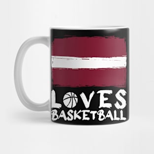 Latvia Loves Basketball Mug